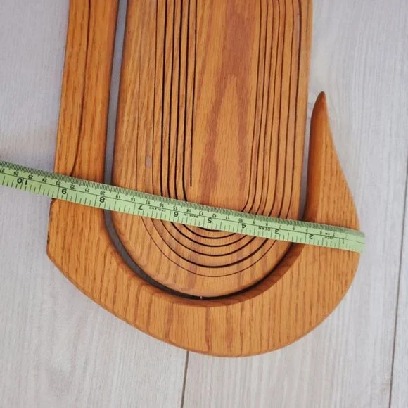 Vintage Canada Alberta Oak Folding Duck Basket Rustic Farmhouse Kitchen Decor - Picture 5 of 10